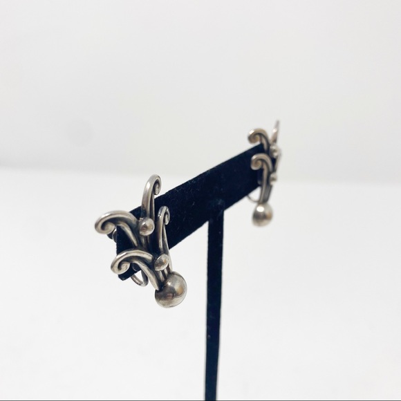 181 Vintage Margot de Taxco silver knot earrings, 5102 - Picture 2 of 8